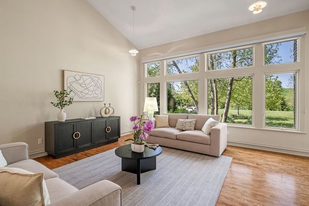 Interior, Living room, Pendant Lights, Wood Texture Flooring