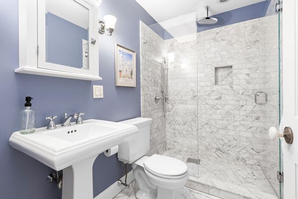 Bathroom, Glass Shower, Interior, Marble, Marble Walls