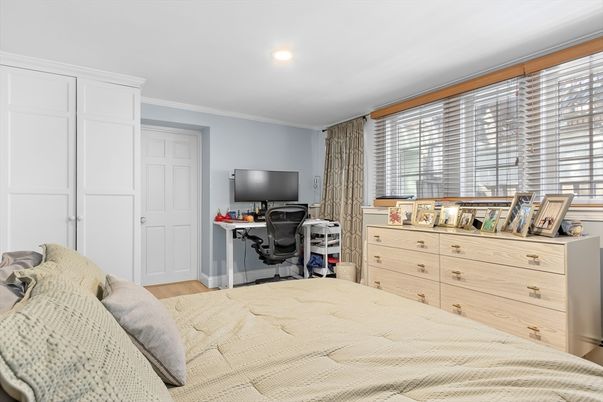 Bedroom, Home Office, Interior, Recessed Lighting, Wood Texture Flooring