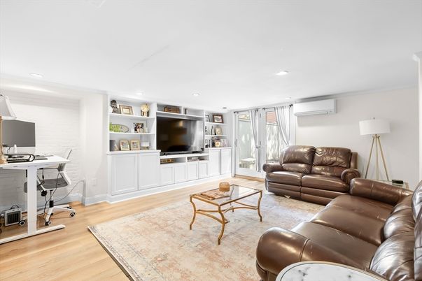 Home Office, Interior, Living room, Recessed Lighting, Wood Texture Flooring
