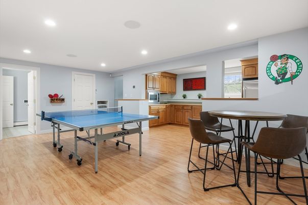 Game Room, Interior, Recessed Lighting, Wood Texture Flooring