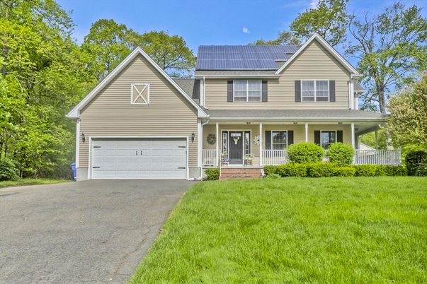 Attached, Exterior, Facade, Solar Panels, Farmhouse