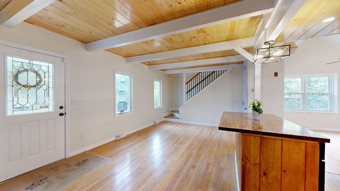 Chandelier, Interior, Wooden Beams, Wooden Ceilings, Wood Texture Flooring