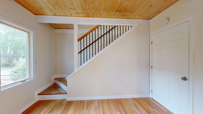 Empty room, Interior, Wooden Ceilings, Wood Texture Flooring