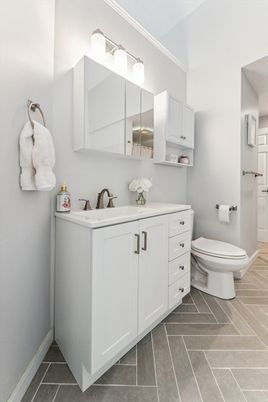 Bathroom, Interior, Wood Texture Flooring