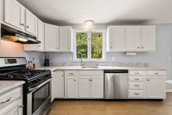 Interior, Kitchen, Stainless Steel Appliances, Wood Texture Flooring