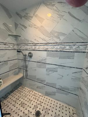 Bathroom, Glass Shower, Interior, Marble Walls