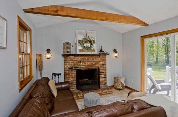 Fireplace, Interior, Living room, Wooden Beams