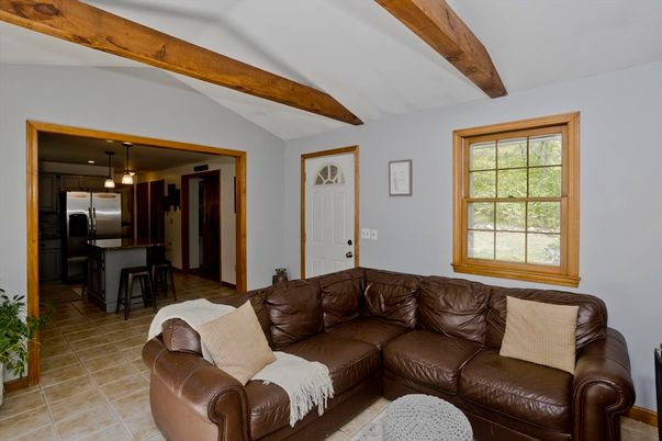 Interior, Kitchen, Living room, Pendant Lights, Stainless Steel Appliances, Wooden Beams