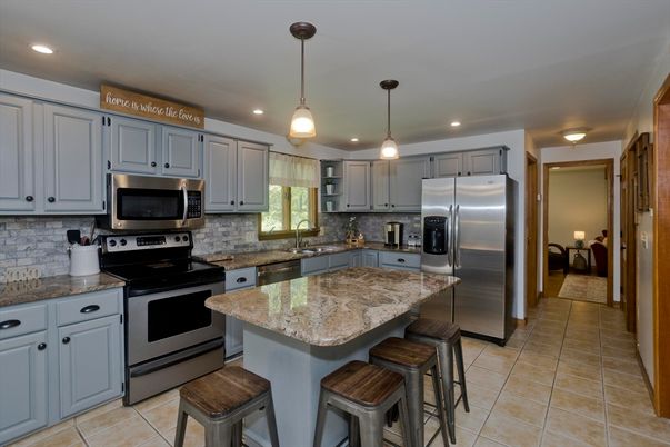 Interior, Kitchen, Pendant Lights, Recessed Lighting, Stainless Steel Appliances