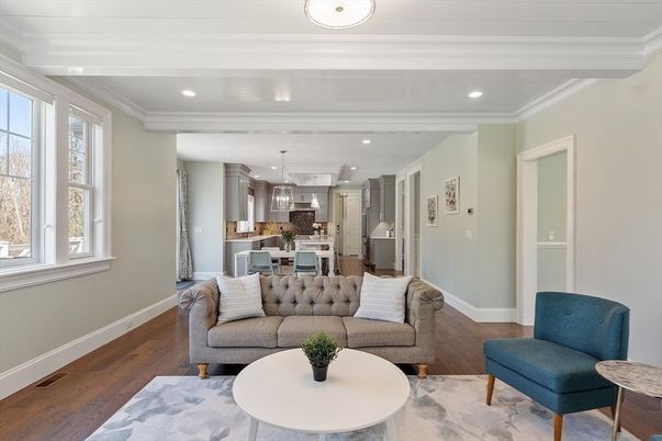 Dining room, Interior, Kitchen, Living room, Pendant Lights, Recessed Lighting, Wood Texture Flooring