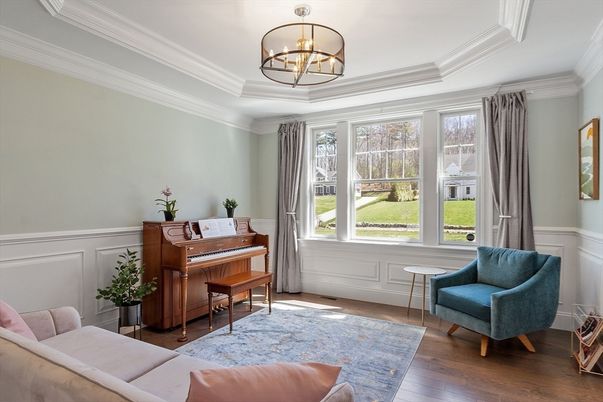 Chandelier, Interior, Piano, Wood Texture Flooring