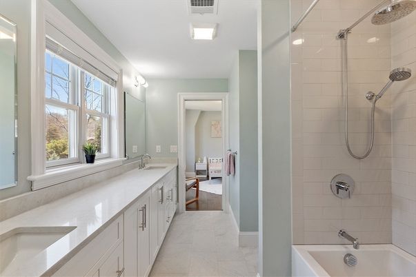 Bathroom, Dual Sink Vanities, Glass Shower, Interior