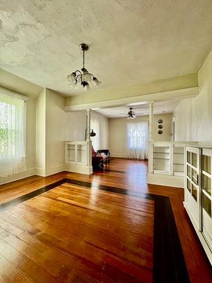 Chandelier, Empty room, Interior, Wood Texture Flooring