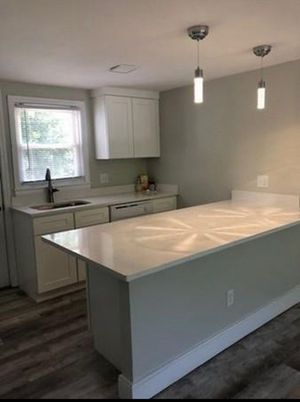 Interior, Kitchen, Pendant Lights, Wood Texture Flooring