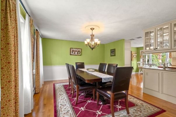 Chandelier, Dining room, Interior, Wood Texture Flooring