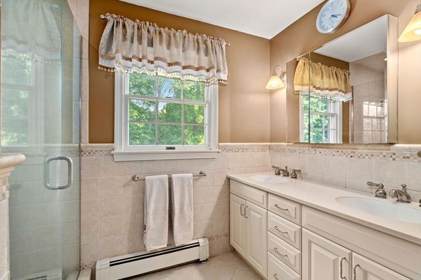 Bathroom, Dual Sink Vanities, Glass Shower, Interior