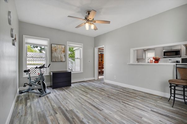 Fitness Equipment, Interior, Kitchen, Wood Texture Flooring