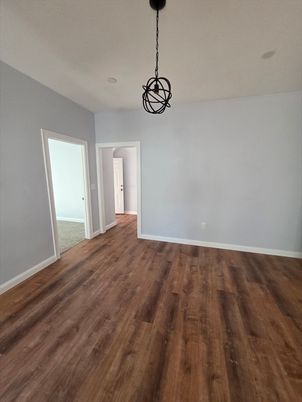 Empty room, Interior, Pendant Lights, Wood Texture Flooring