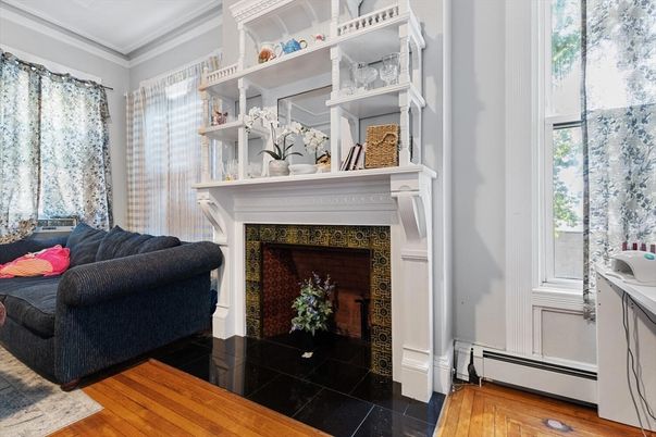 Fireplace, Interior, Wood Texture Flooring