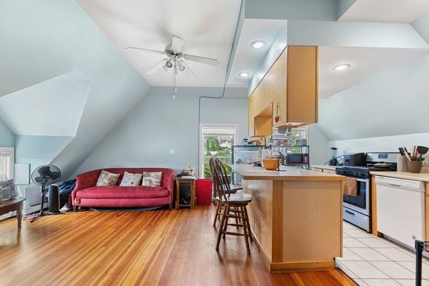 Interior, Kitchen, Recessed Lighting, Wood Texture Flooring