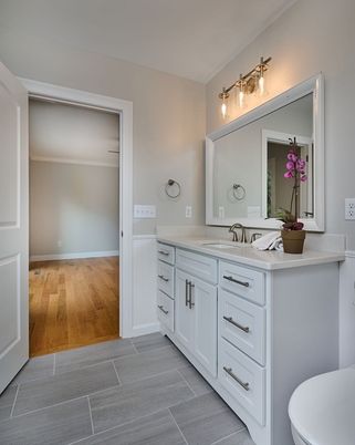Bathroom, Dual Sink Vanities, Interior, Wood Texture Flooring