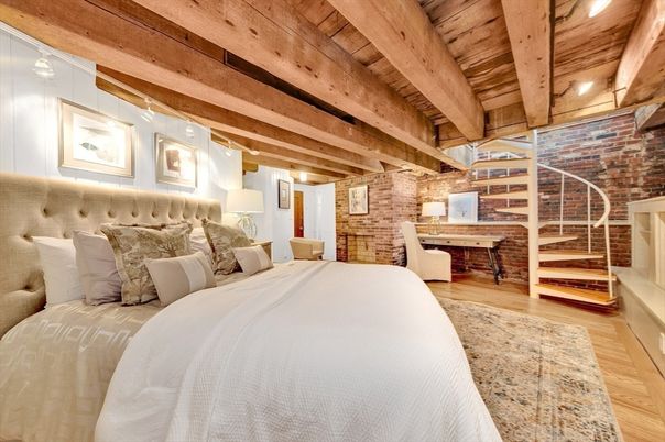 Bedroom, Interior, Stone Walls, Wooden Beams, Wooden Ceilings, Wood Texture Flooring