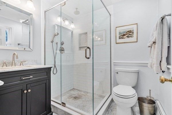 Bathroom, Glass Shower, Interior, Marble