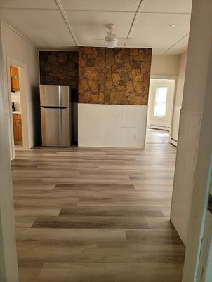 Interior, Kitchen, Stone Walls, Wood Texture Flooring