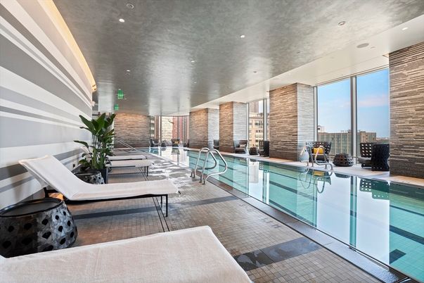 Interior, Pool, Recessed Lighting, Stone Walls