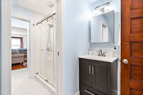 Bathroom, Glass Shower, Interior, Marble