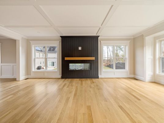 Empty room, Fireplace, Interior, Wood Texture Flooring