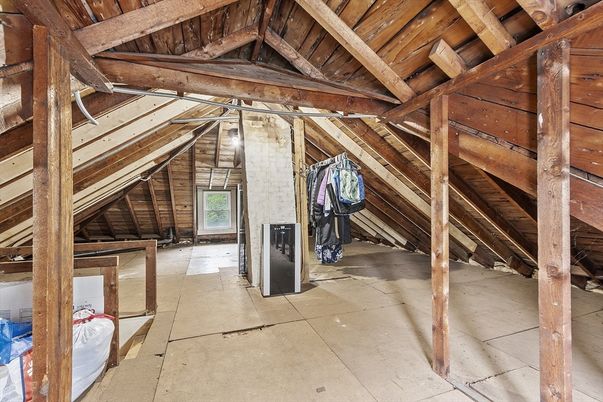 Empty room, Interior, Stone Walls, Wooden Beams, Wooden Ceilings, Wooden Walls