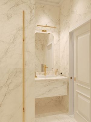 Bathroom, Interior, Marble, Marble Walls