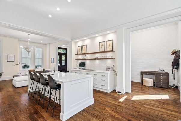 Chandelier, Interior, Kitchen, Recessed Lighting, Wood Texture Flooring