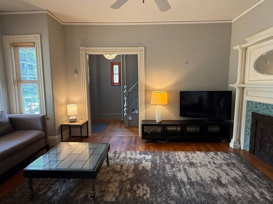 Fireplace, Interior, Living room, Wood Texture Flooring