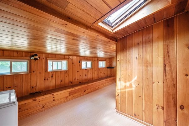 Empty room, Interior, Wooden Ceilings, Wood Texture Flooring, Wooden Walls