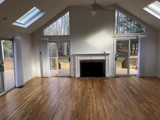 Empty room, Fireplace, Interior, Wood Texture Flooring