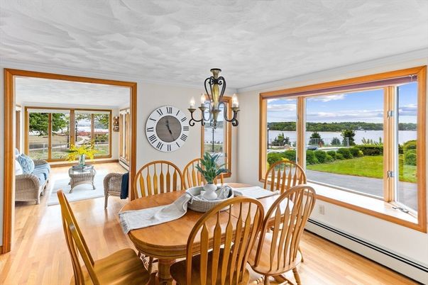 Chandelier, Dining room, Interior, Water, Wood Texture Flooring