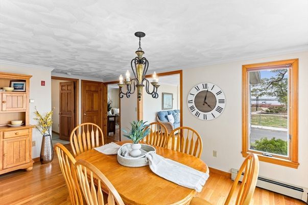 Chandelier, Dining room, Interior, Wood Texture Flooring