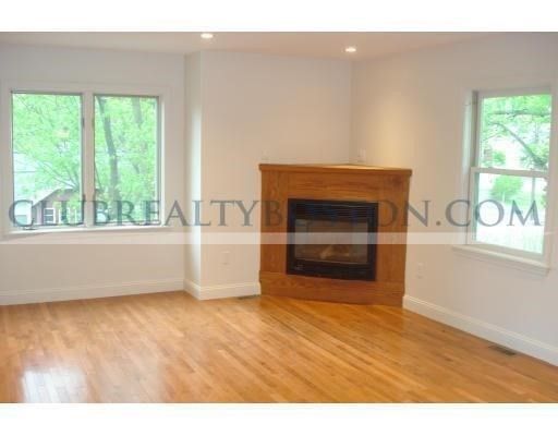 Empty room, Fireplace, Interior, Recessed Lighting, Wood Texture Flooring
