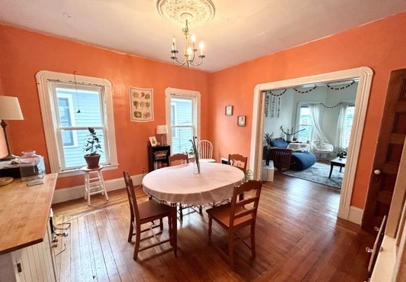 Chandelier, Dining room, Interior, Wood Texture Flooring