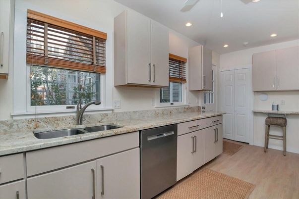 Interior, Kitchen, Recessed Lighting, Wood Texture Flooring