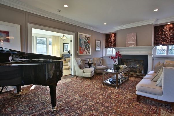 Fireplace, Interior, Living room, Piano, Recessed Lighting
