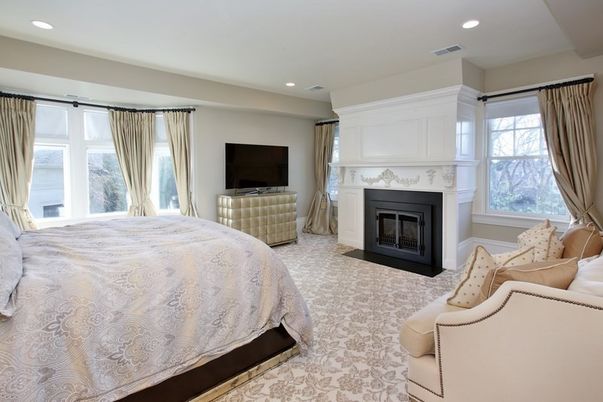 Bedroom, Fireplace, Interior, Recessed Lighting