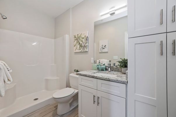 Bathroom, Interior, Wood Texture Flooring