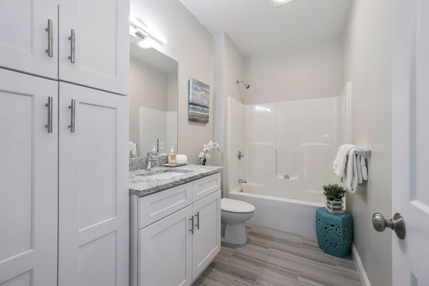 Bathroom, Interior, Wood Texture Flooring