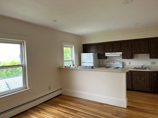 Interior, Kitchen, Recessed Lighting, Wood Texture Flooring