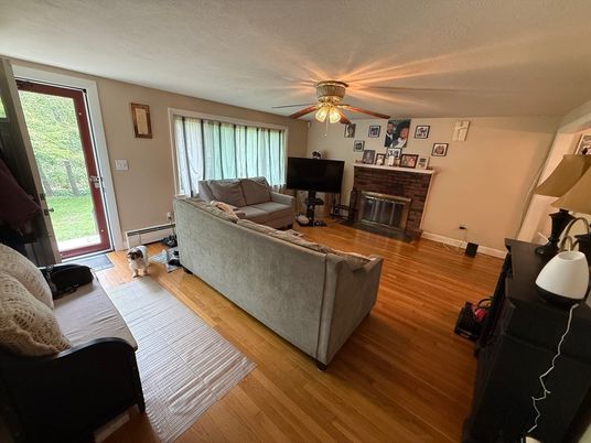 Fireplace, Interior, Living room, Wood Texture Flooring