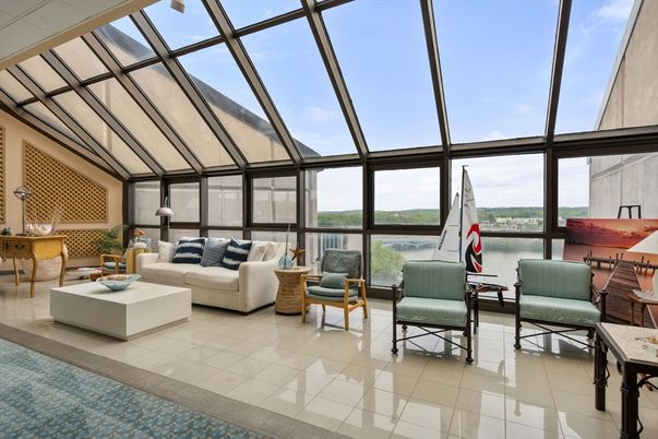Glass Ceilings, Interior, Living room, Sun Room, Water